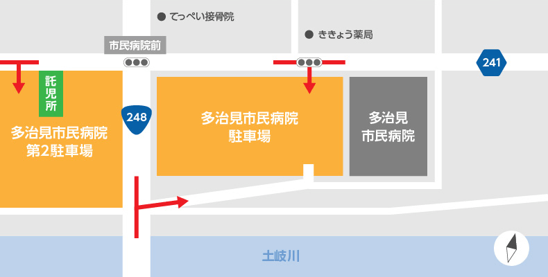 駐車場入口の地図